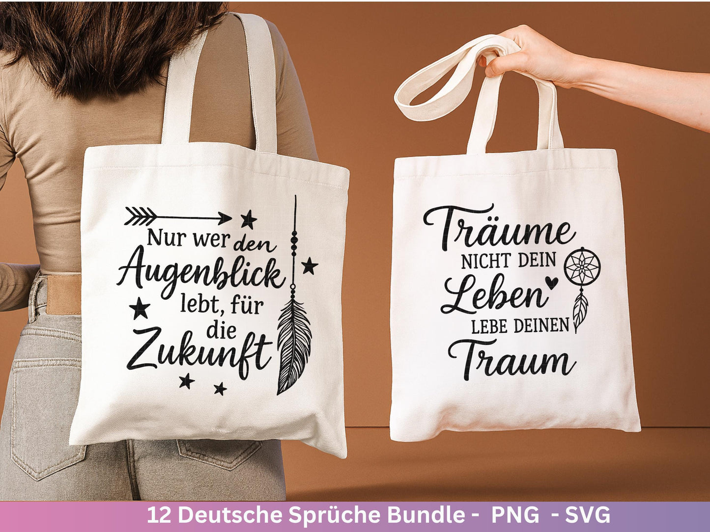 Deutsche Sprüche Plotterdatei - Positive Sprüche Svg - Laserdatei Sprüche - Inspirierende Zitate - Laserdatei Sprüche - Geschenk Freundin
