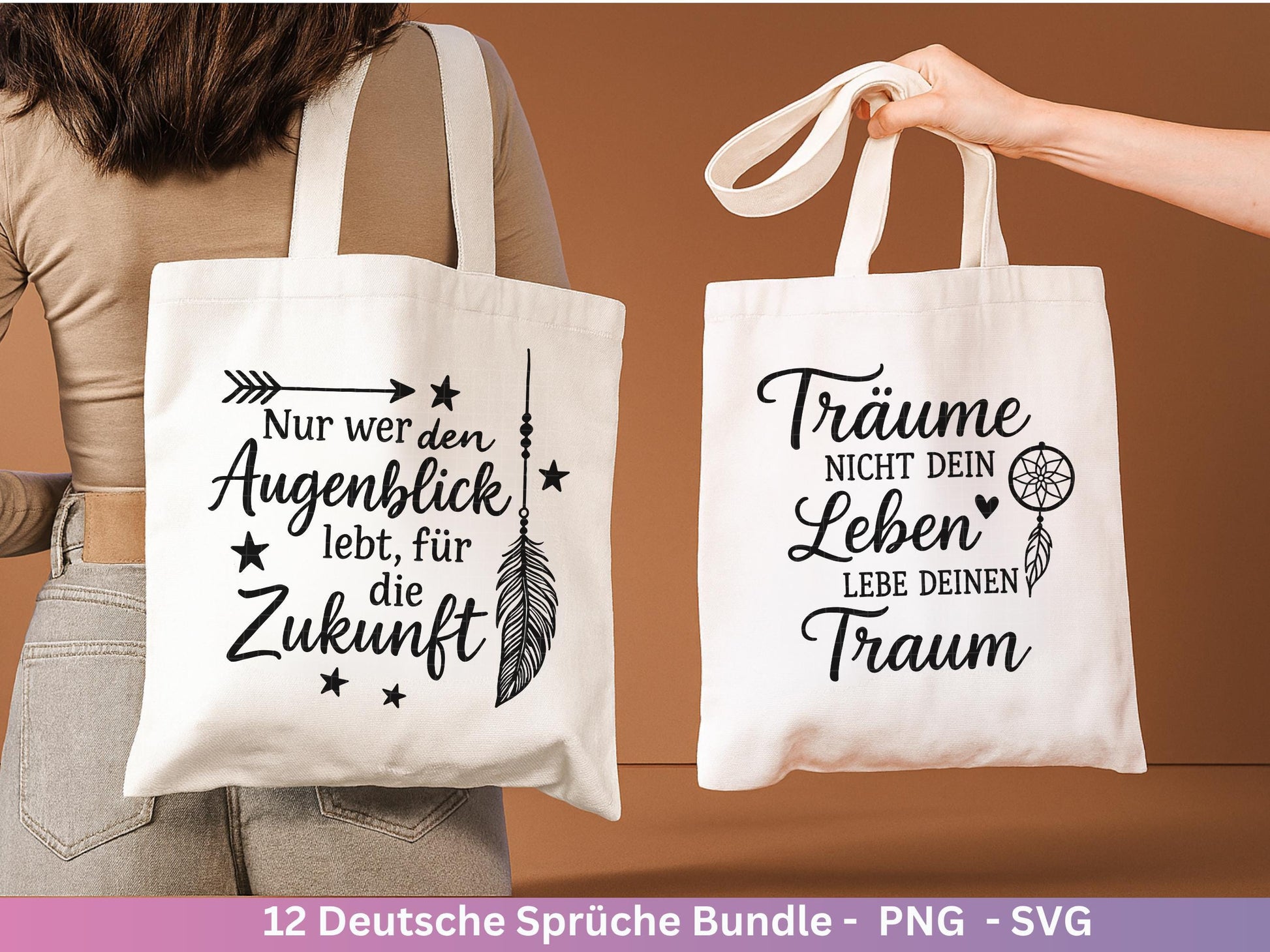 Deutsche Sprüche Plotterdatei - Positive Sprüche Svg - Laserdatei Sprüche - Inspirierende Zitate - Laserdatei Sprüche - Geschenk Freundin