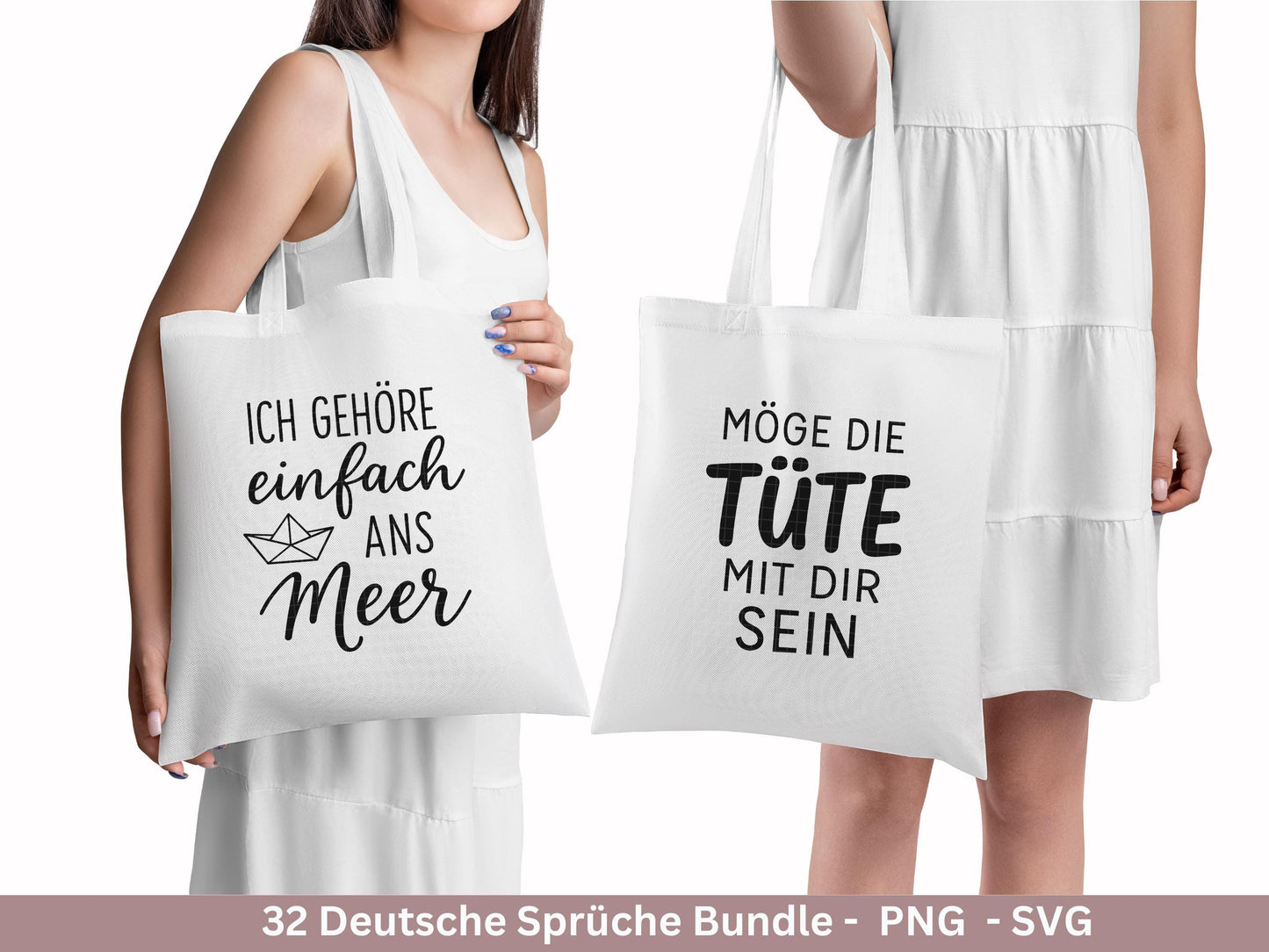 Deutsche Sprüche für Beutel SVG – Taschensprüche Bundle | Plotterdatei & Laserdatei | Jutetasche plotten | Lustige Sprüche Cricut Silhouette