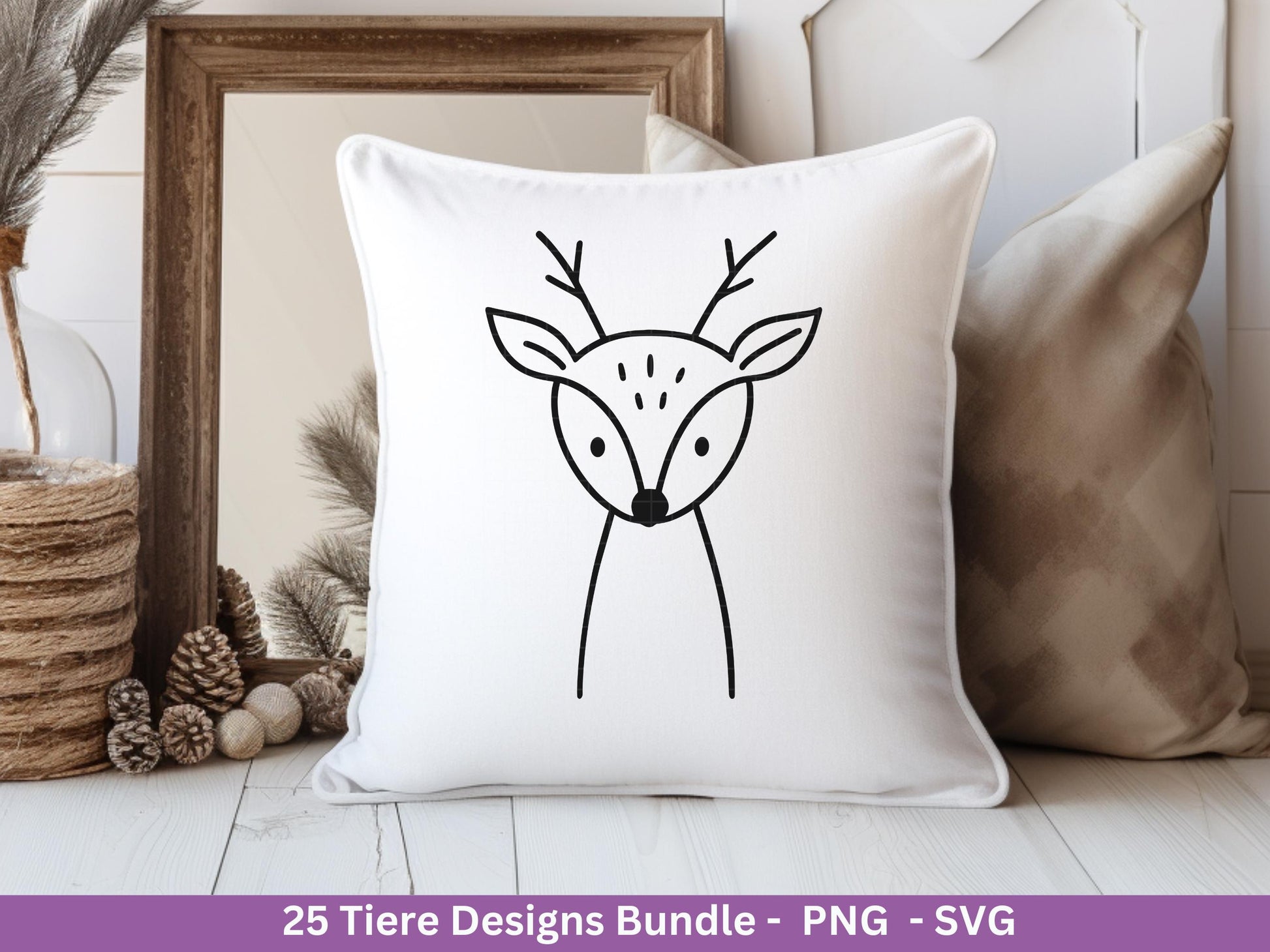 Niedliche Tiere SVG Bundle – Plotterdatei & Laserdatei | Waldtiere | Safari Tiere | Kawaii Tiergesichter Clipart | Kinder Geschenkidee Holz