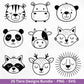 Niedliche Tiere SVG Bundle – Plotterdatei & Laserdatei | Waldtiere | Safari Tiere | Kawaii Tiergesichter Clipart | Kinder Geschenkidee Holz