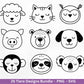 Niedliche Tiere SVG Bundle – Plotterdatei & Laserdatei | Waldtiere | Safari Tiere | Kawaii Tiergesichter Clipart | Kinder Geschenkidee Holz