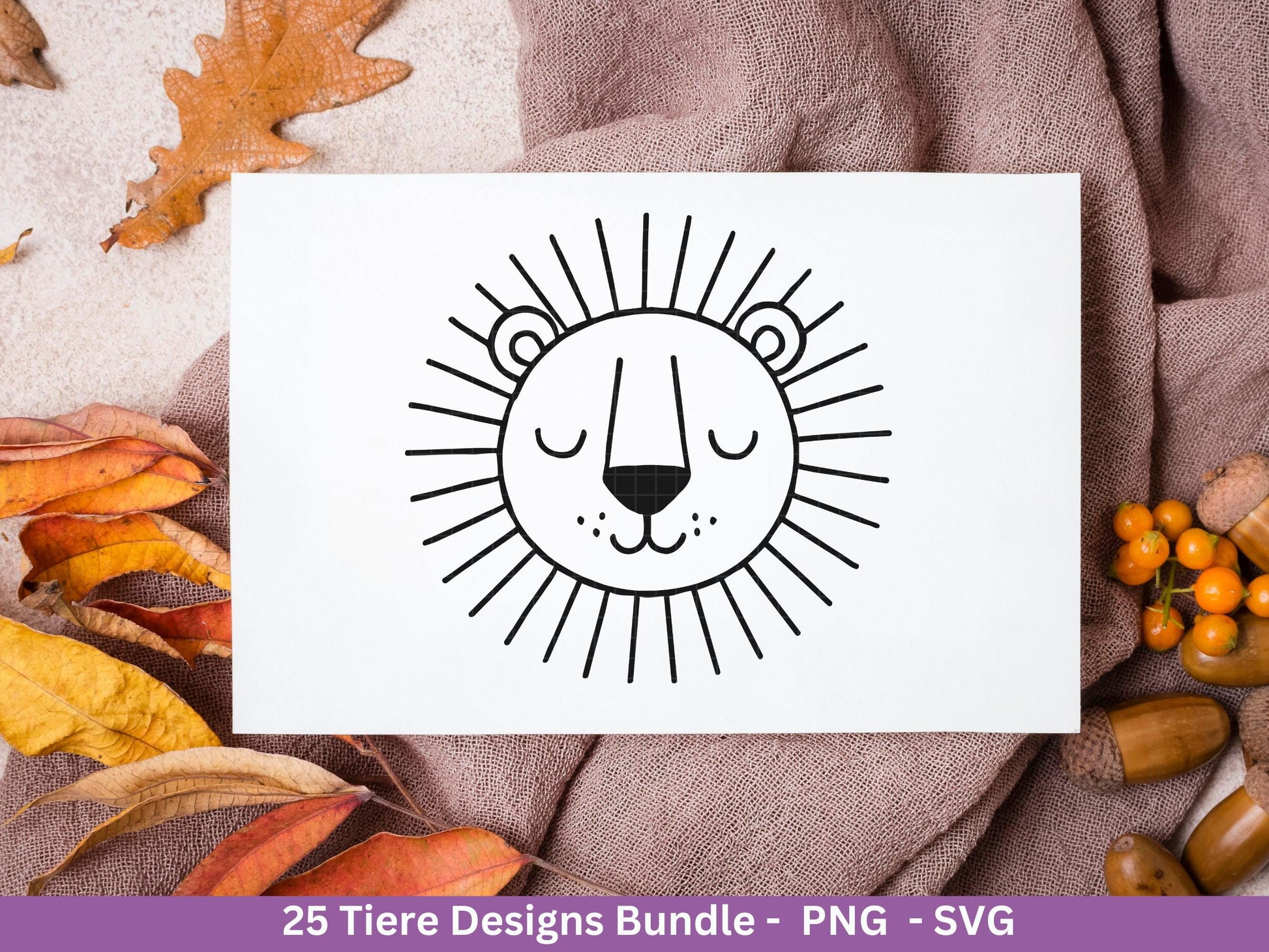 Niedliche Tiere SVG Bundle – Plotterdatei & Laserdatei | Waldtiere | Safari Tiere | Kawaii Tiergesichter Clipart | Kinder Geschenkidee Holz