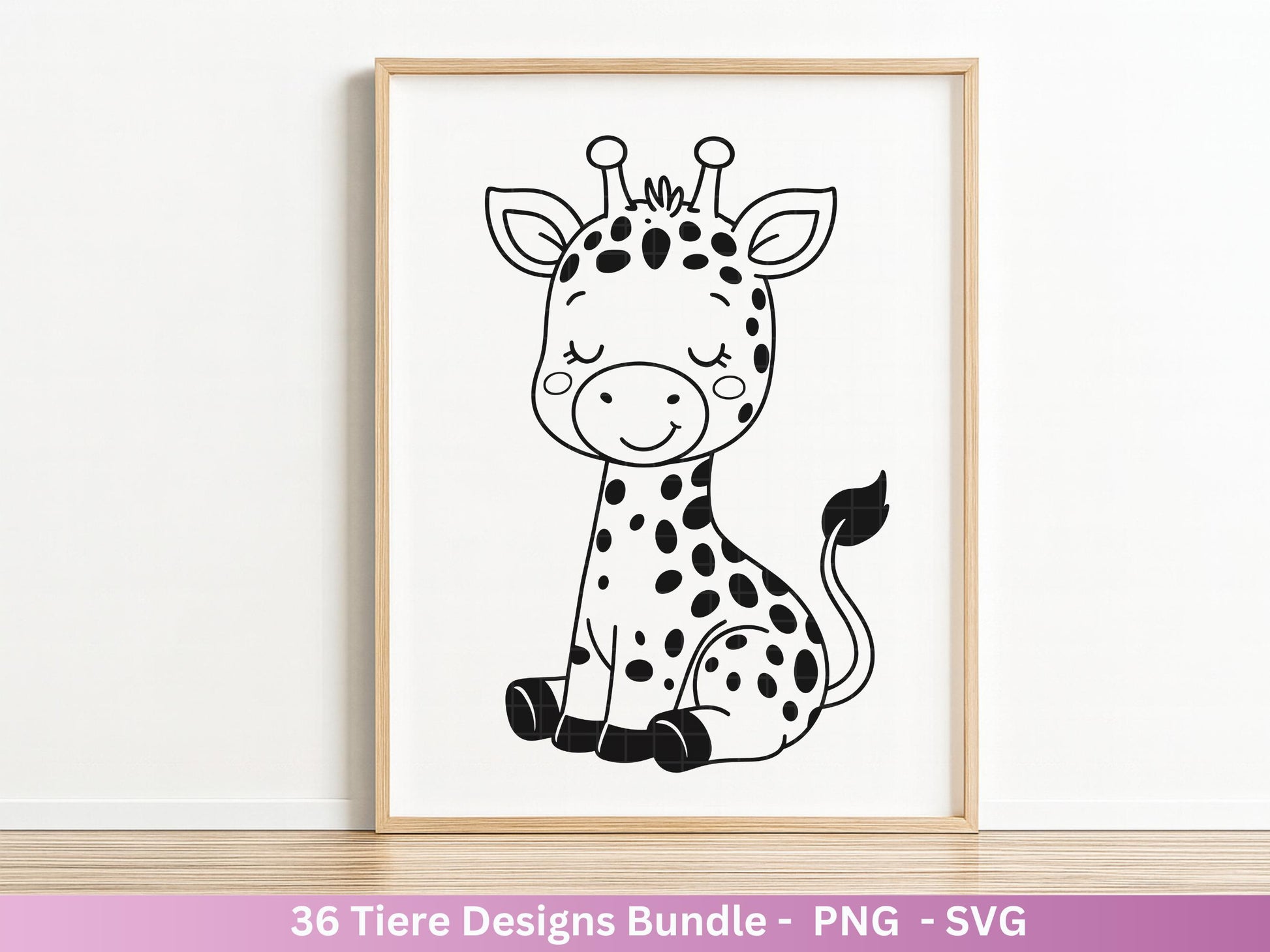 Line Art Tiere SVG Bundle – Handgezeichnete Wald und Safari Tiere, Kawaii Kinder Clipart, Plotterdatei & Lasergravur Geschenkidee Cricut