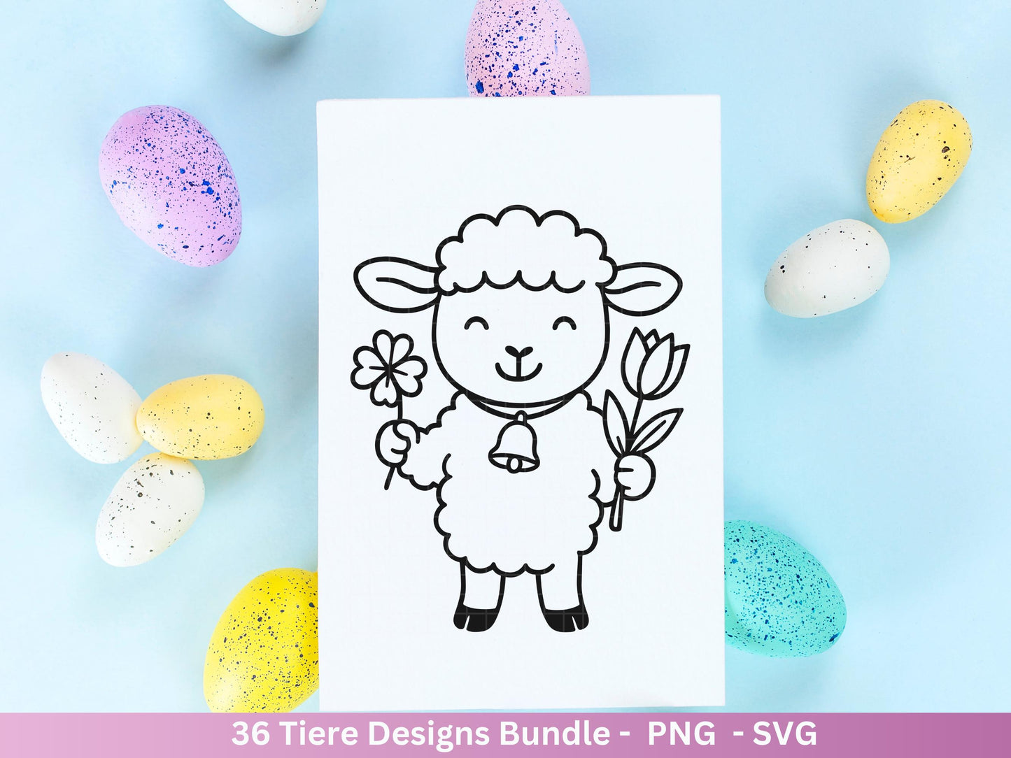 Line Art Tiere SVG Bundle – Handgezeichnete Wald und Safari Tiere, Kawaii Kinder Clipart, Plotterdatei & Lasergravur Geschenkidee Cricut