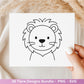 Line Art Tiere SVG Bundle – Handgezeichnete Wald und Safari Tiere, Kawaii Kinder Clipart, Plotterdatei & Lasergravur Geschenkidee Cricut