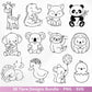 Line Art Tiere SVG Bundle – Handgezeichnete Wald und Safari Tiere, Kawaii Kinder Clipart, Plotterdatei & Lasergravur Geschenkidee Cricut