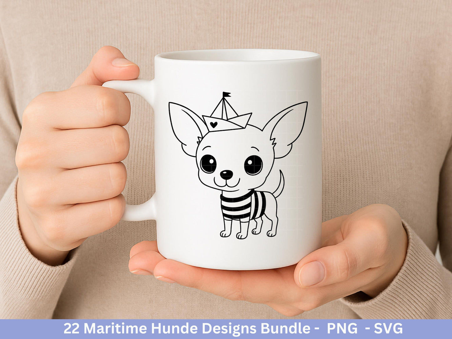Maritim Hunde SVG Bundle – Plotterdatei & Laserdatei, Mops, Dackel, Chihuahua, Golden Retriever, Pudel, Labrador, Cricut Datei, Geschenkidee