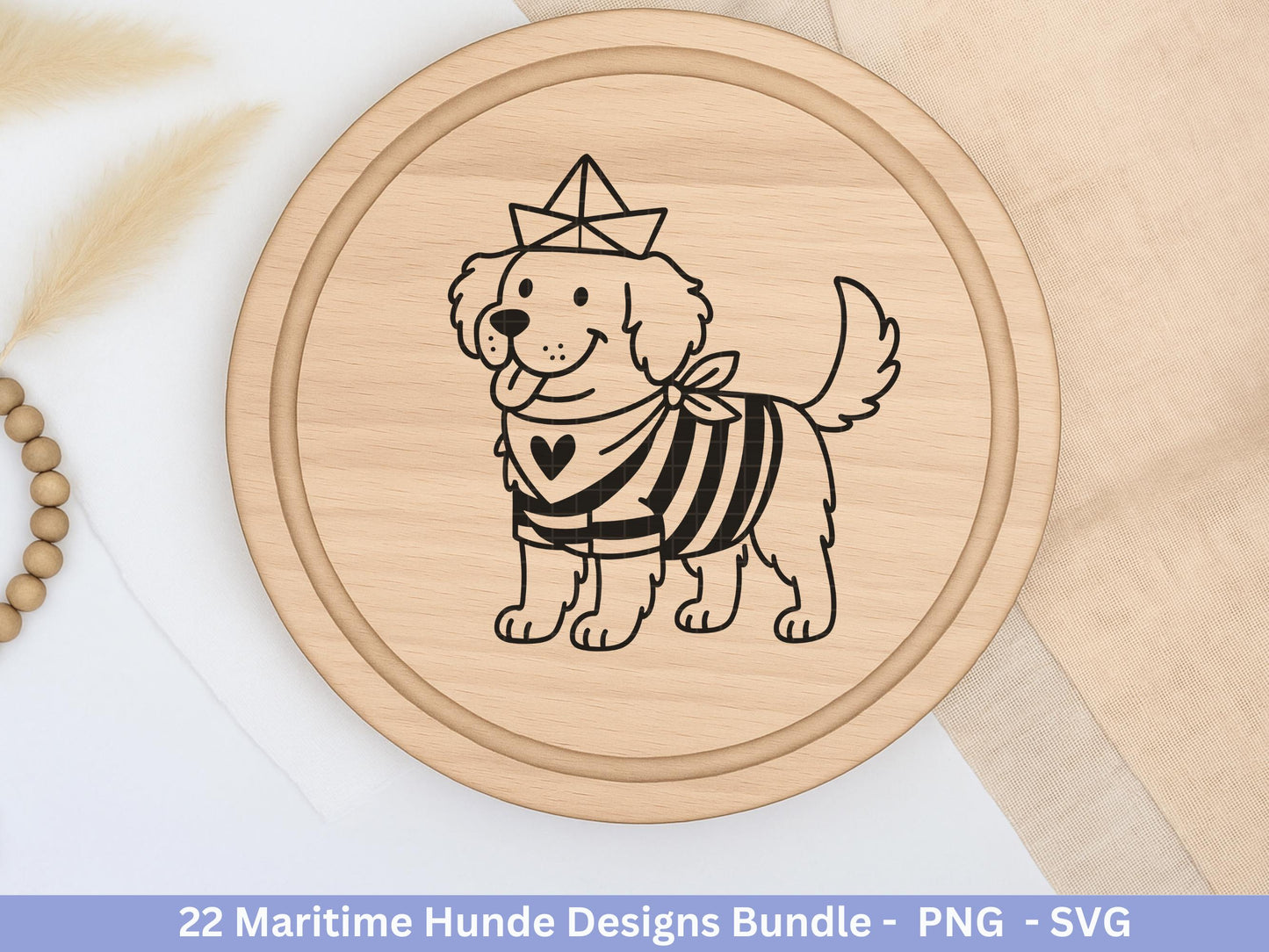 Maritim Hunde SVG Bundle – Plotterdatei & Laserdatei, Mops, Dackel, Chihuahua, Golden Retriever, Pudel, Labrador, Cricut Datei, Geschenkidee