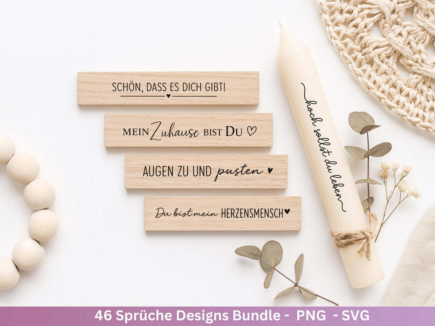Sprüche SVG Bundle – Plotterdatei & Laserdatei | Klötzchen, Kerzen, Holz, Raysin | Familie, Freundschaft, Liebe, Glück, Zuhause Geschenkidee