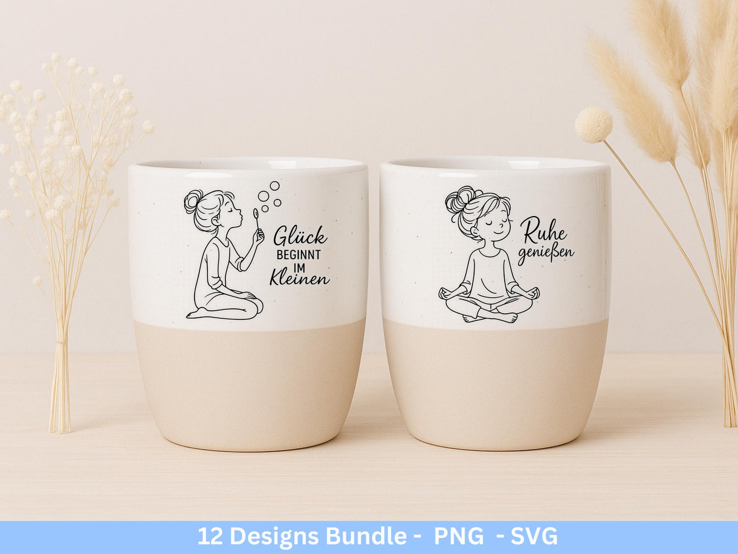 Handgezeichnete Frauen SVG | Sketch Bundle mit Sprüchen | Plotterdatei Laserdatei | Geschenkidee Freundin | Cricut Silhouette Design Datei