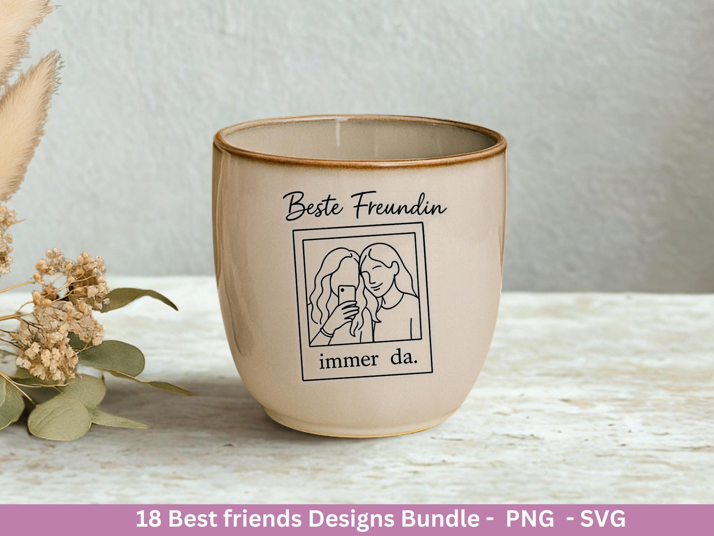 Beste Freundin SVG – Plotterdatei und Laserdatei | Freundschaft Sprüche | Geschenkidee Freundin & Schwester | Freundschaft SVG Datei Cricut