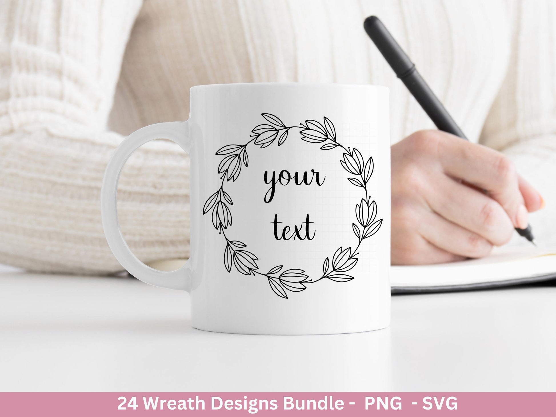 Blumenkranz Plotterdatei Bundle – 24 Kränze SVG & PNG | Lorbeerkranz Monogramm | Cricut Clipart | Laserdatei Holz Gravur Rahmen Deko DIY