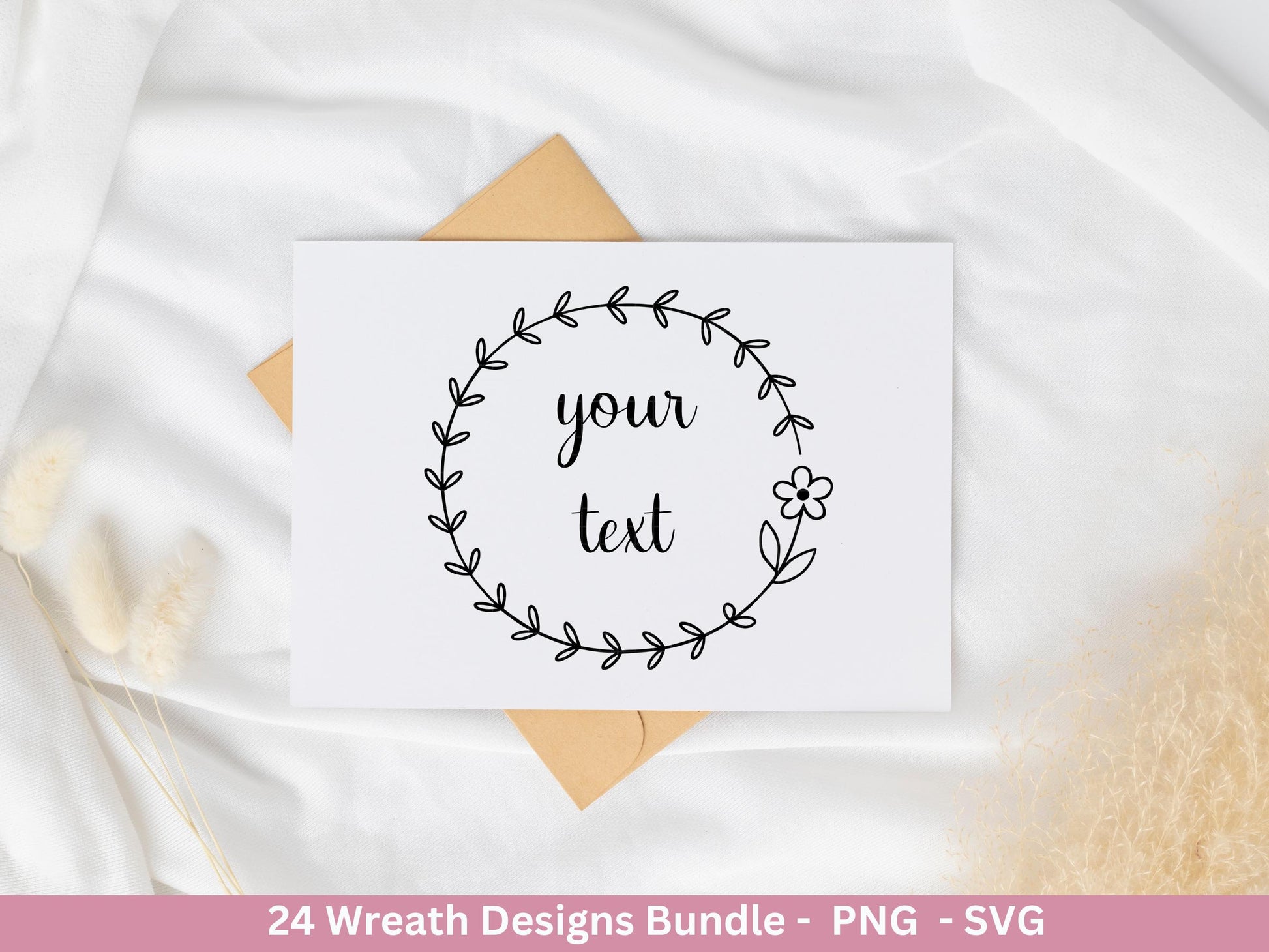 Blumenkranz Plotterdatei Bundle – 24 Kränze SVG & PNG | Lorbeerkranz Monogramm | Cricut Clipart | Laserdatei Holz Gravur Rahmen Deko DIY