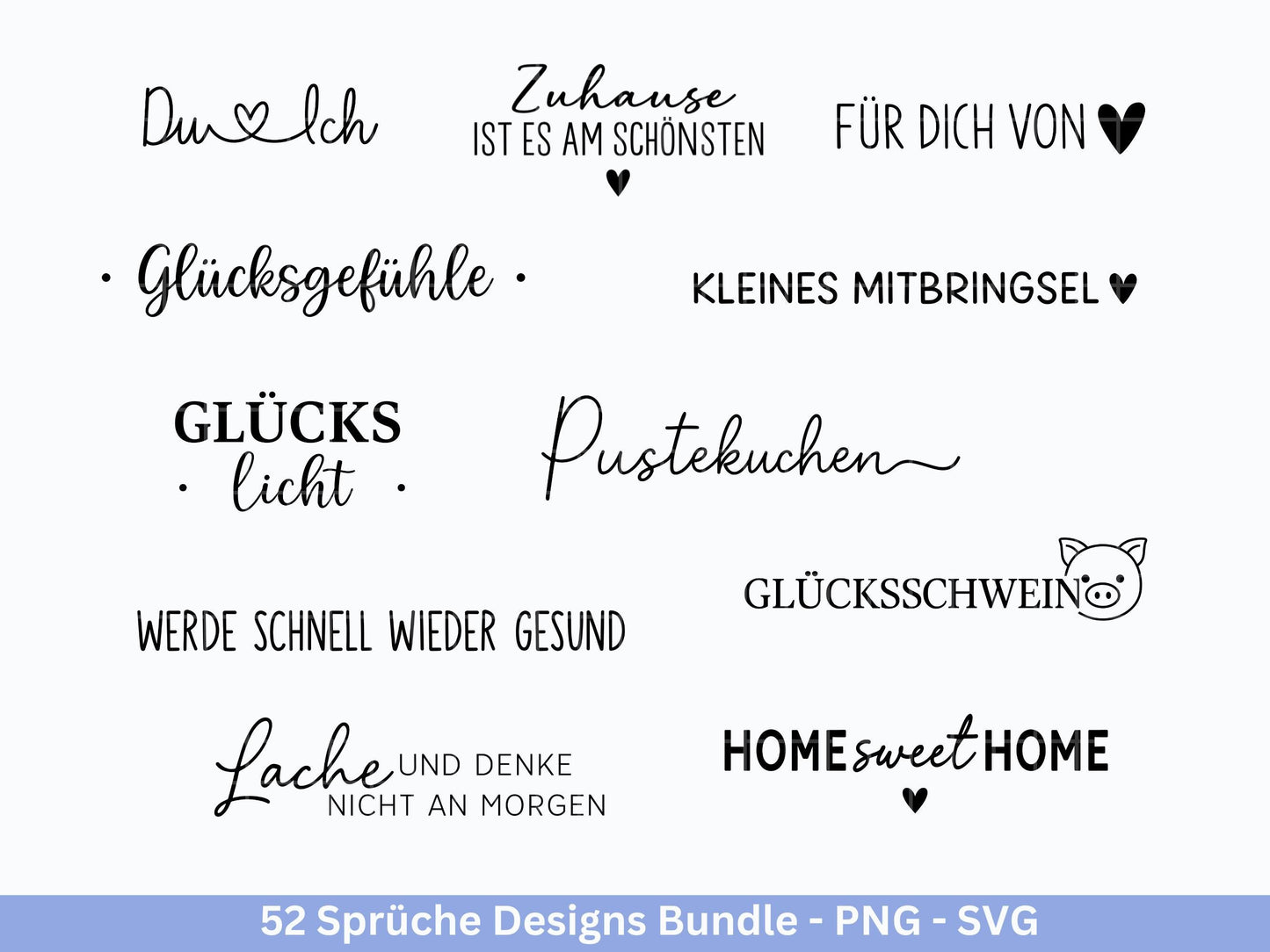 Sprüche SVG Bundle – Plotterdatei & Laserdatei | Klötzchen, Kerzen, Holz, Raysin | Familie, Freundschaft, Liebe, Glück, Zuhause Geschenkidee