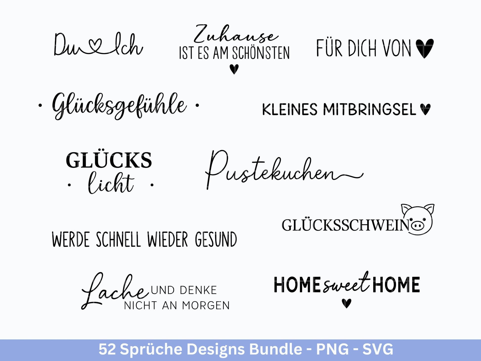 Sprüche SVG Bundle – Plotterdatei & Laserdatei | Klötzchen, Kerzen, Holz, Raysin | Familie, Freundschaft, Liebe, Glück, Zuhause Geschenkidee