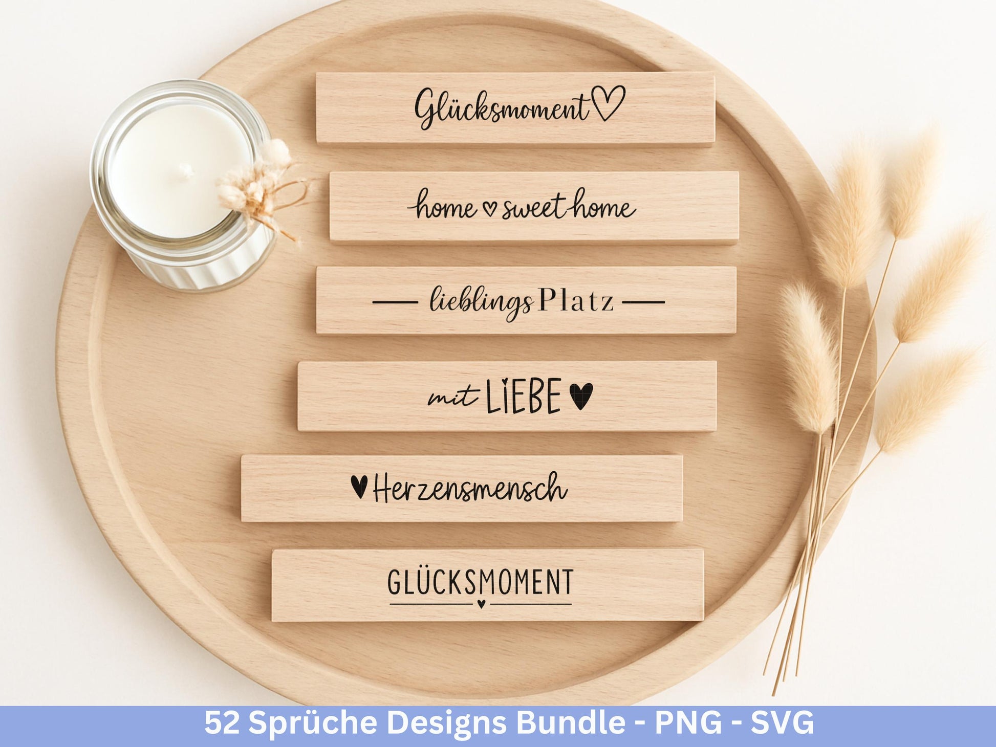 Sprüche SVG Bundle – Plotterdatei & Laserdatei | Klötzchen, Kerzen, Holz, Raysin | Familie, Freundschaft, Liebe, Glück, Zuhause Geschenkidee