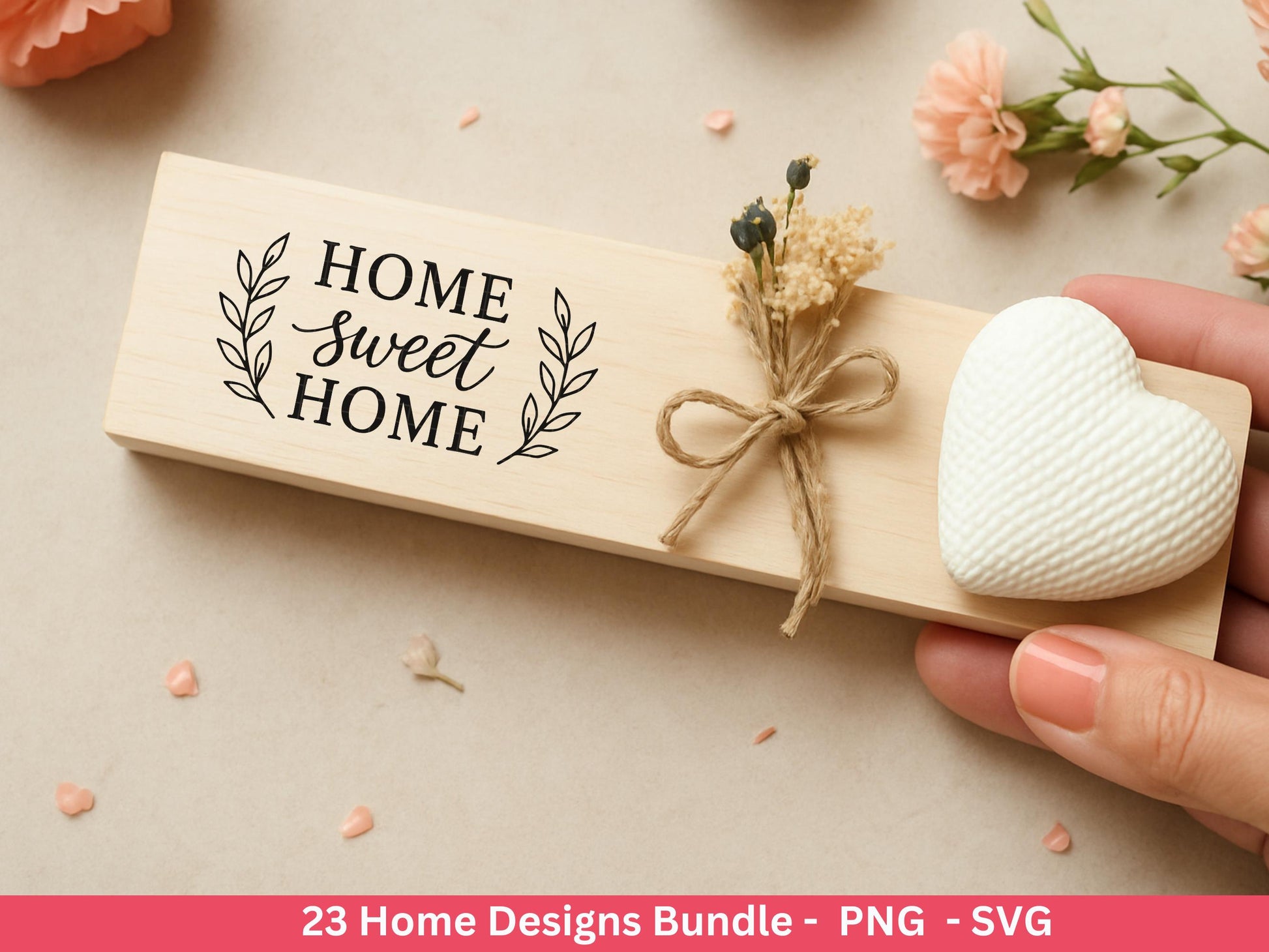 Zuhause SVG – Plotterdatei & Laserdatei | Home Schriftzug | Häuser Sprüche | Geschenkidee Holzbrett | Cricut Silhouette Deko Liebe Herz