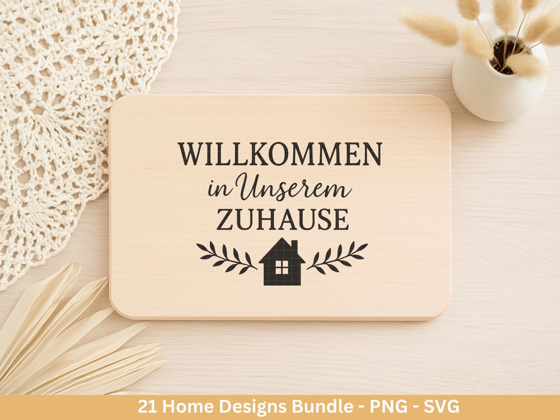 Zuhause SVG – Plotterdatei & Laserdatei | Home Schriftzug | Häuser Sprüche | Geschenkidee Holzbrett | Cricut Silhouette Deko Liebe
