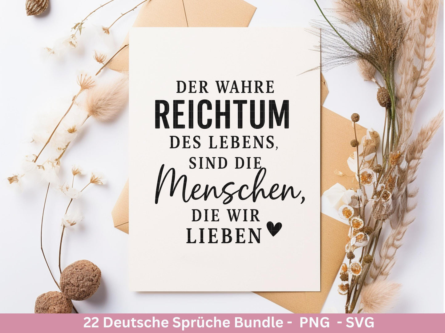 Sprüche SVG Bundle – Plotterdatei & Laserdatei | Positive Deutsche Zitate | Danke | Beste Freundin | Geschenkidee | Cricut Silhouette