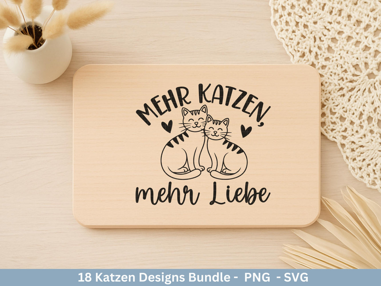 Katzen SVG Bundle – Plotterdatei & Laserdatei | Katzen Sprüche | Katzenliebe Designs | Cricut Silhouette | Katzen Mama | Geschenkidee Katze