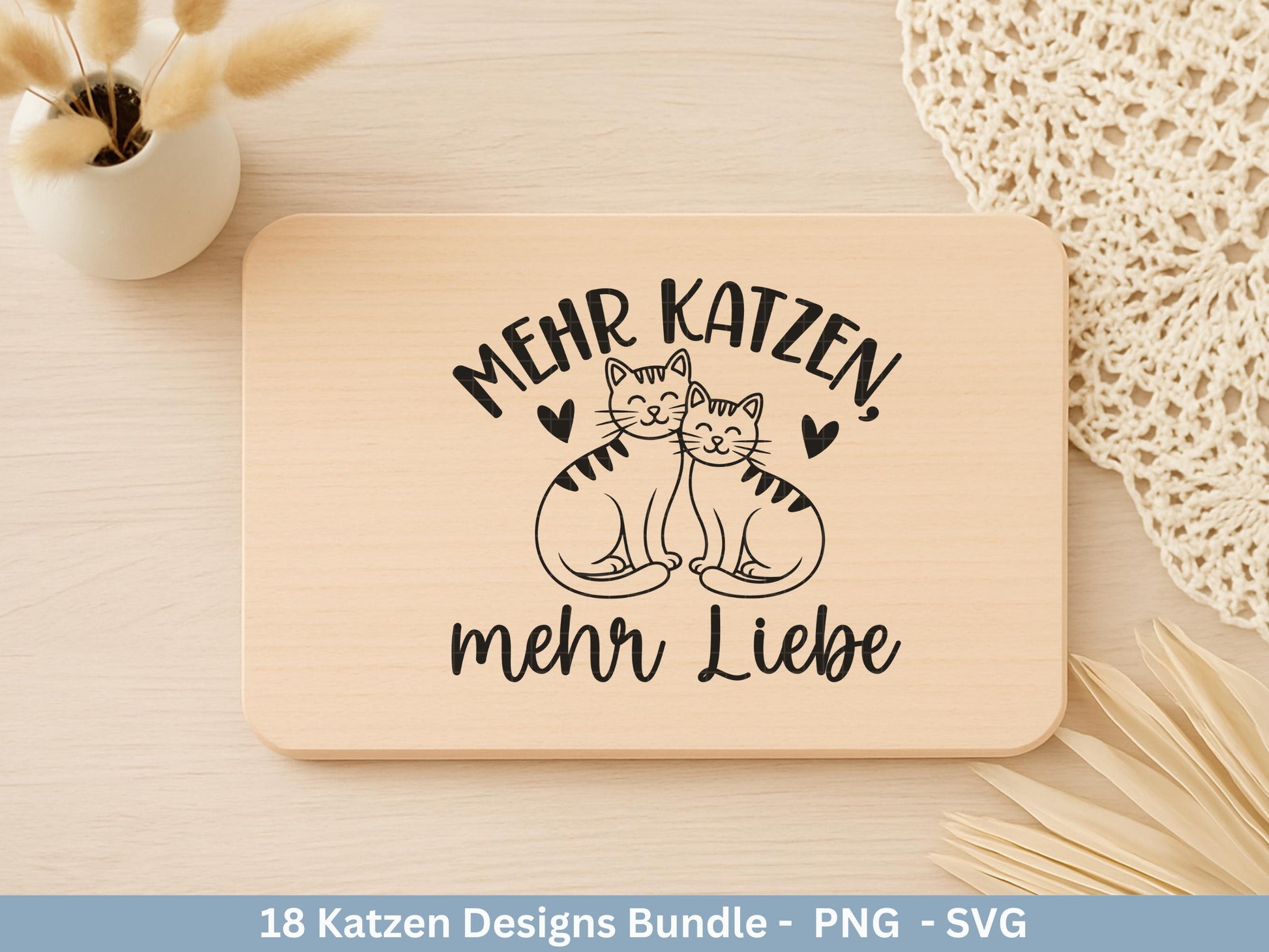Katzen SVG Bundle – Plotterdatei & Laserdatei | Katzen Sprüche | Katzenliebe Designs | Cricut Silhouette | Katzen Mama | Geschenkidee Katze
