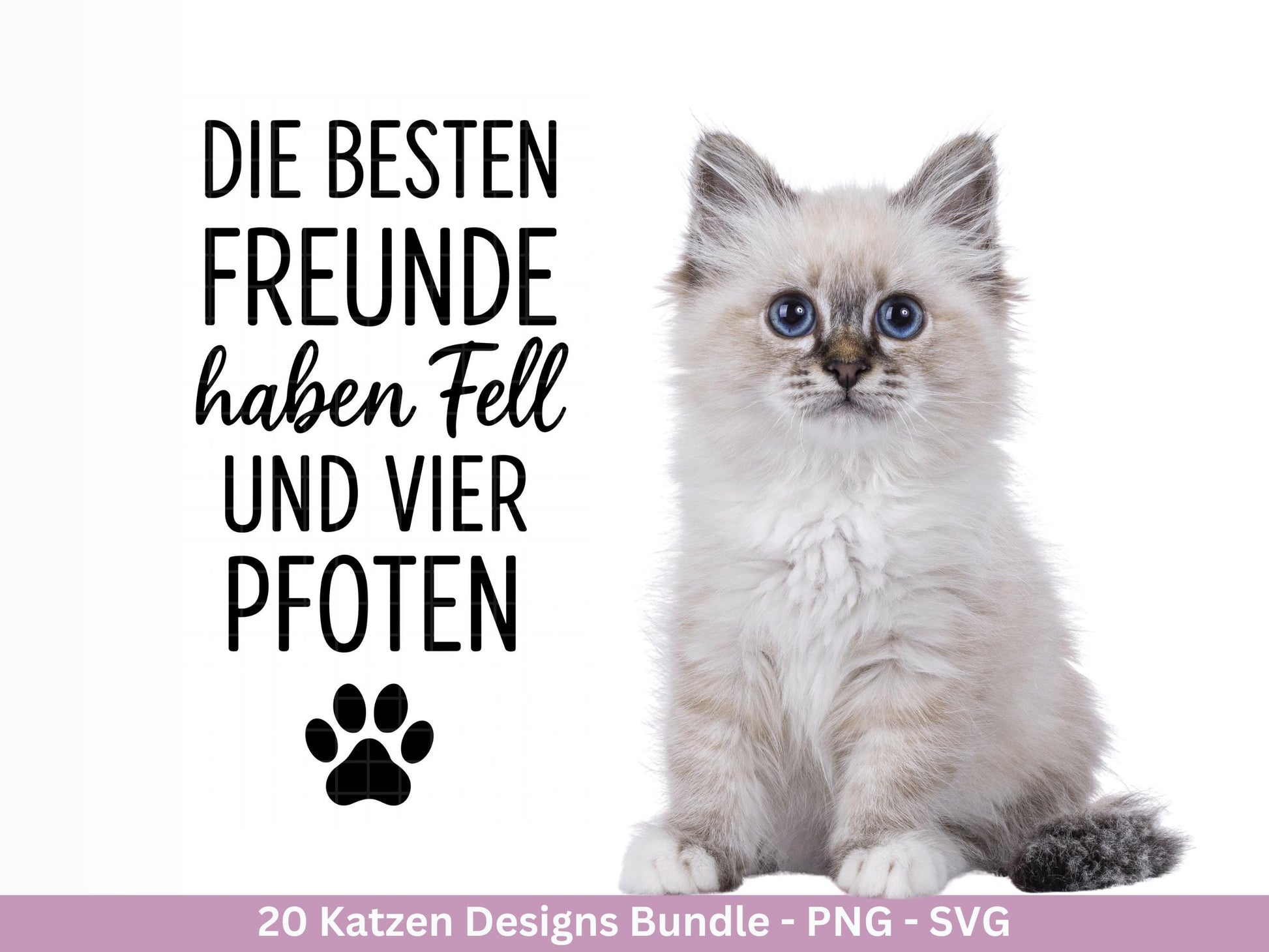 Katzen SVG Bundle – Plotterdatei & Laserdatei | Katzen Sprüche | Katzenliebe Designs | Cricut Silhouette | Katzen Mama | Geschenkidee Katze