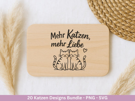 Katzen SVG Bundle – Plotterdatei & Laserdatei | Katzen Sprüche | Katzenliebe Designs | Cricut Silhouette | Katzen Mama | Geschenkidee Katze