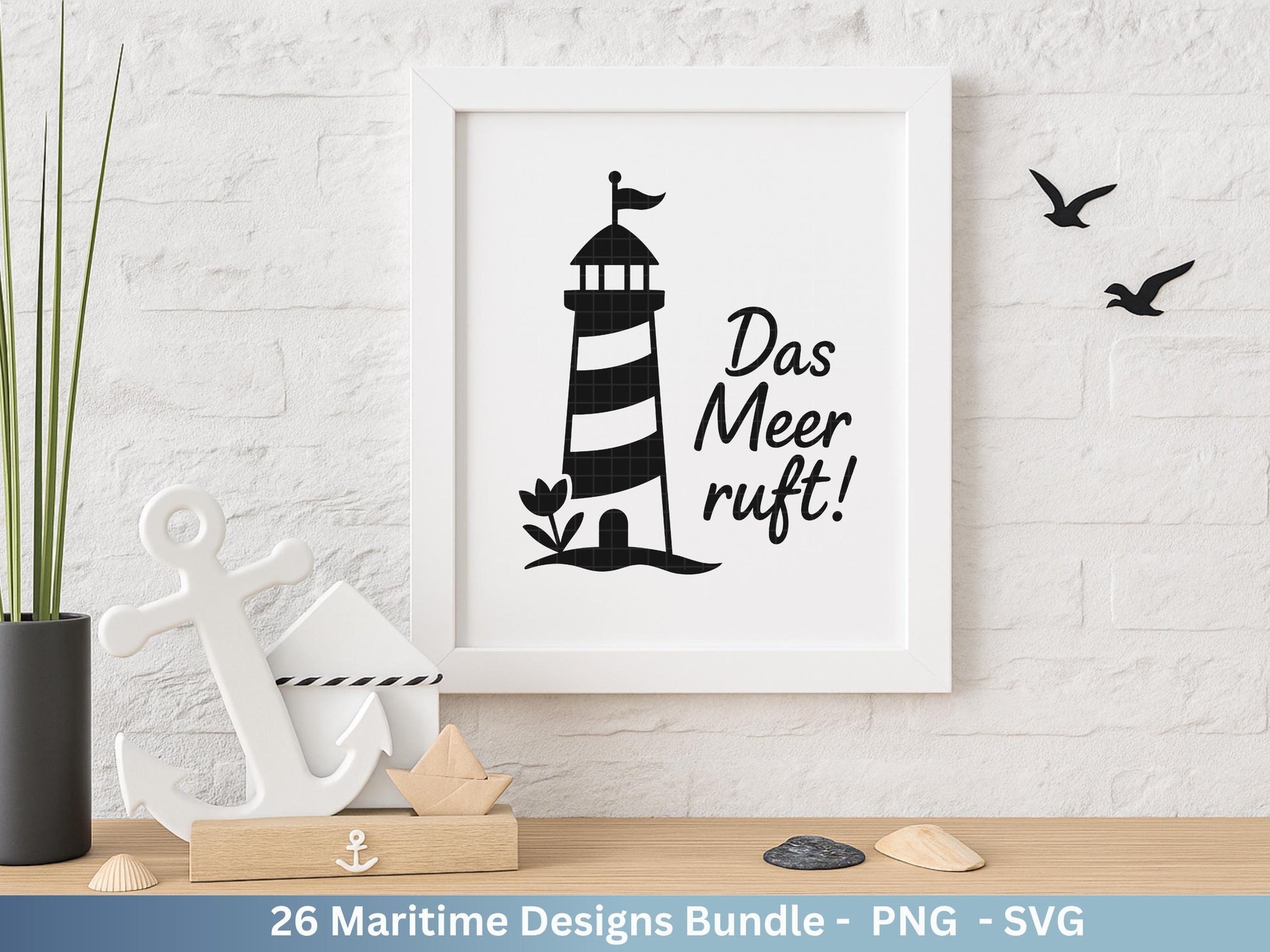Maritim SVG Bundle – Plotterdatei & Laserdatei | Moin, Leuchtturm , Möwen | Nordsee Ostsee Sprüche | Küstenliebe | Cricut Silhouette Design