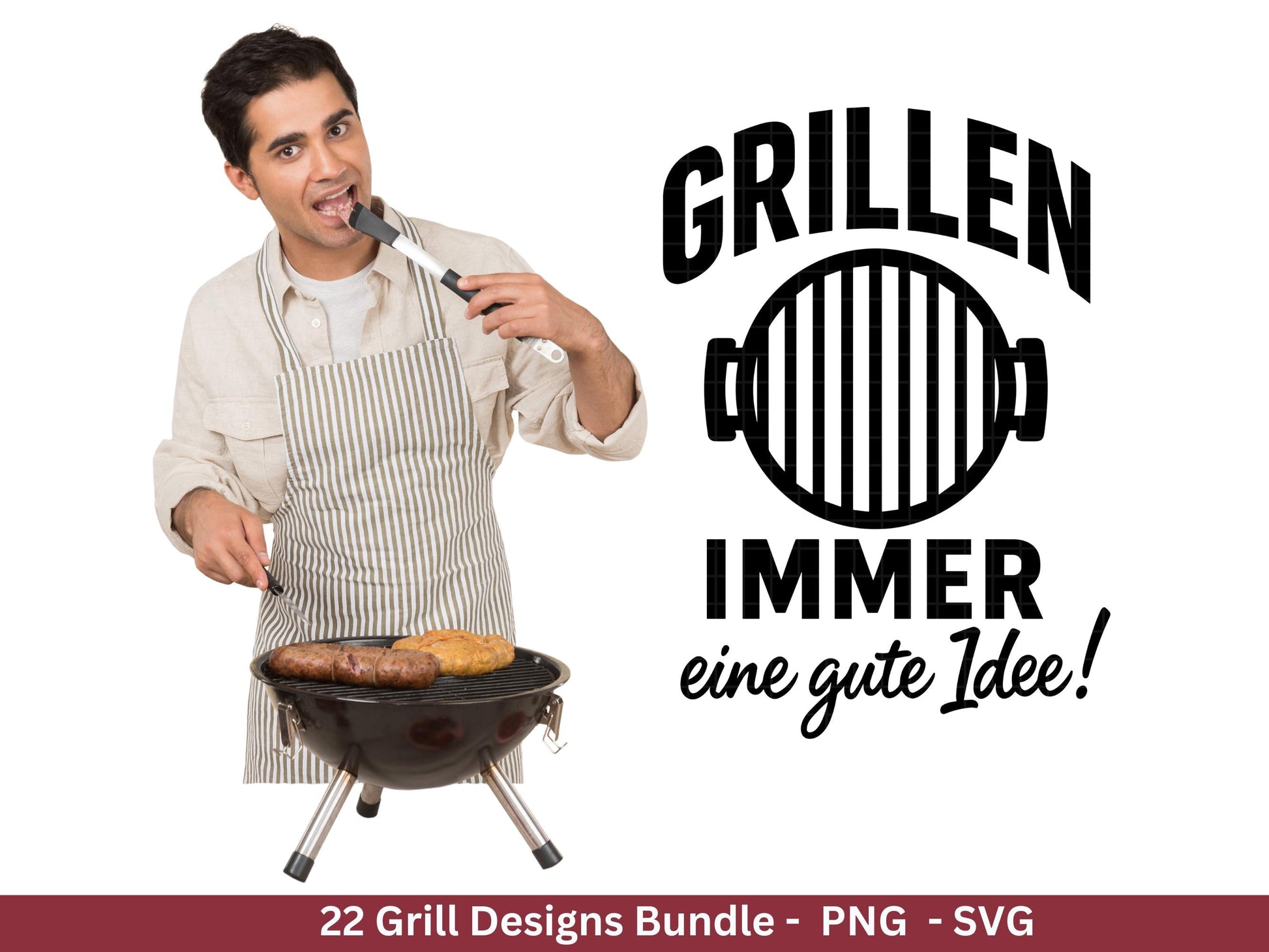 Grillen SVG – Plotterdatei & Laserdatei | Grillmeister Sprüche | BBQ Chef | König des Grills | Männer Geschenkidee Gravur Cricut Silhouette