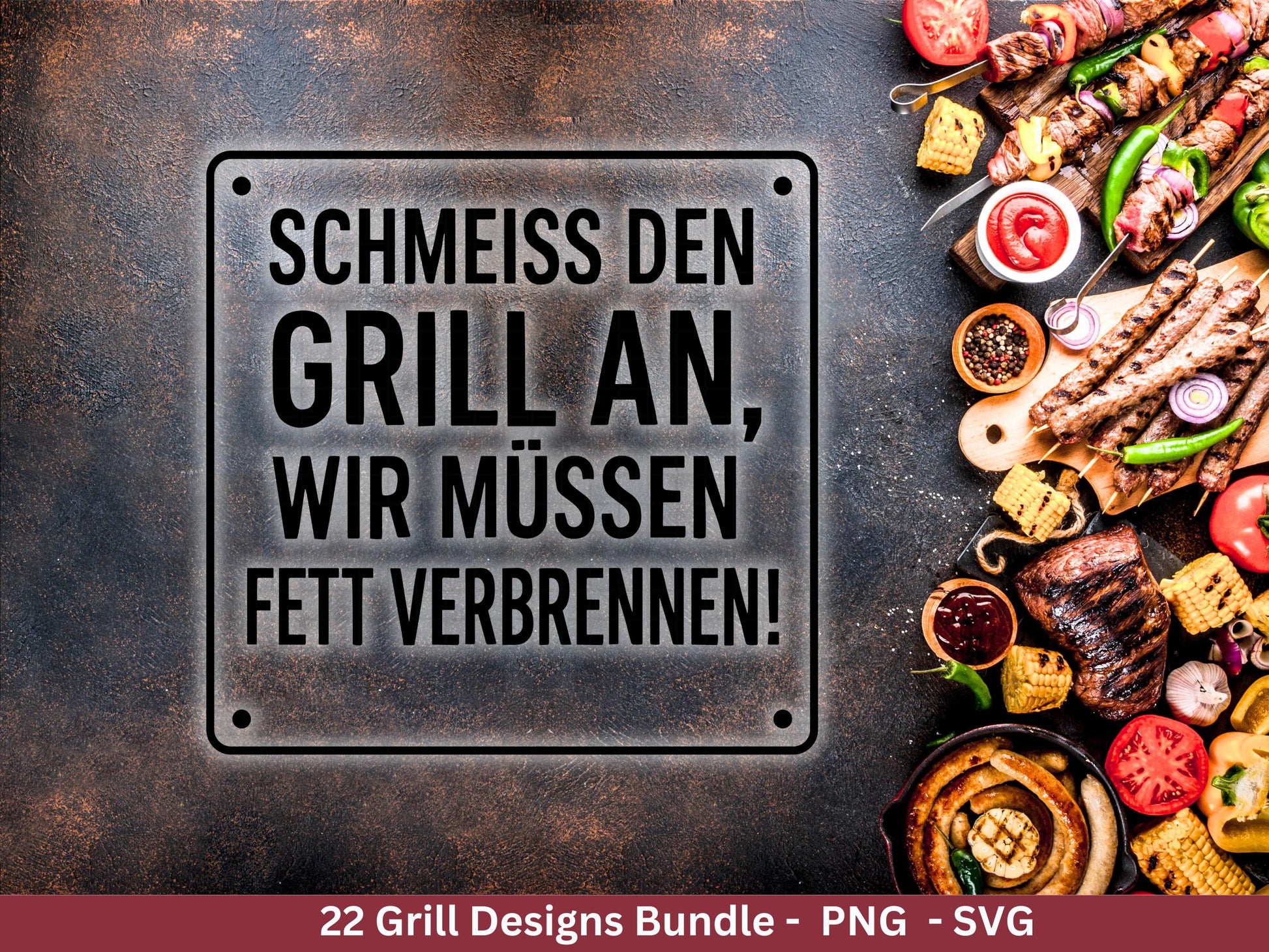 Grillen SVG – Plotterdatei & Laserdatei | Grillmeister Sprüche | BBQ Chef | König des Grills | Männer Geschenkidee Gravur Cricut Silhouette