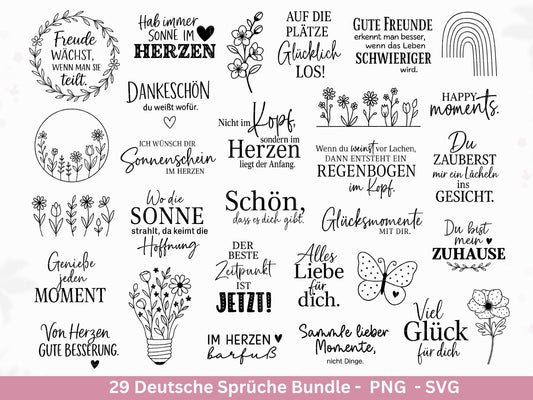 Positive Sprüche SVG – Plotterdatei & Laserdatei | Deutsche Zitate | Freundschaft | Inspiration | Regenbogen Design | Geschenkidee Cricut