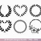 Blumenkranz SVG Bundle – Plotterdatei & Laserdatei | Kränze| Lorbeerkranz Designs | Monogramm Rahmen | Hochzeit Dekoration | Cricut Clipart