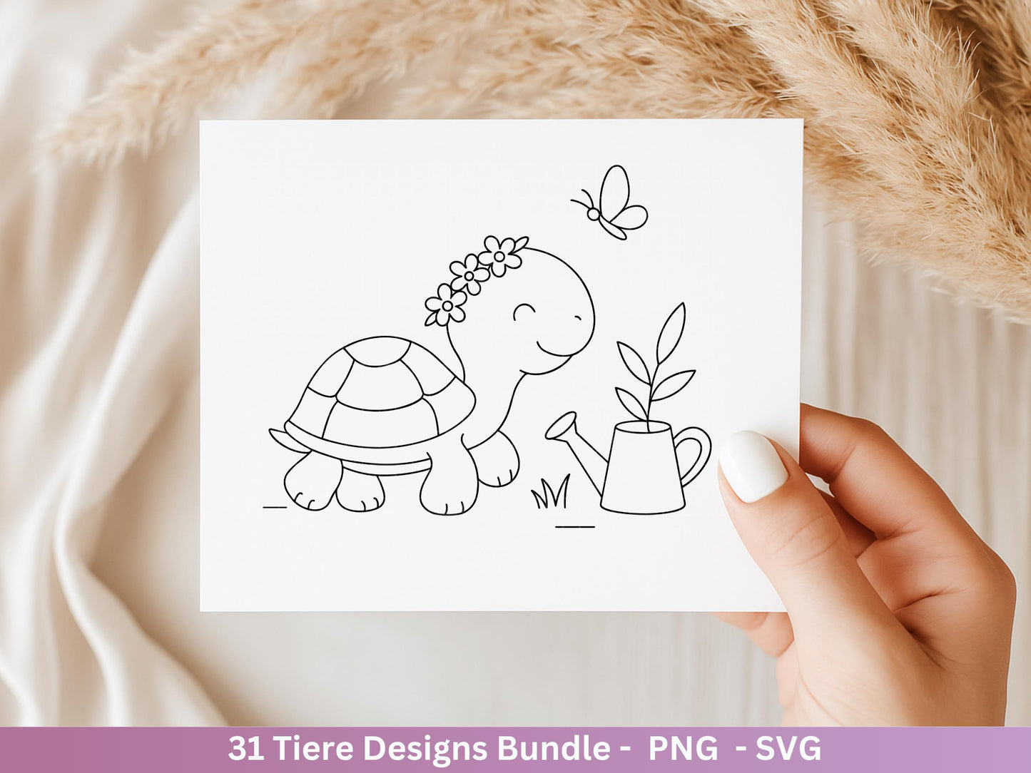 Handgezeichnete Tiere SVG Bundle – Plotterdatei & Laserdatei | Süße Wald Safari Tiere | Kinder Line Art Clipart | Geschenkidee Cricut Holz