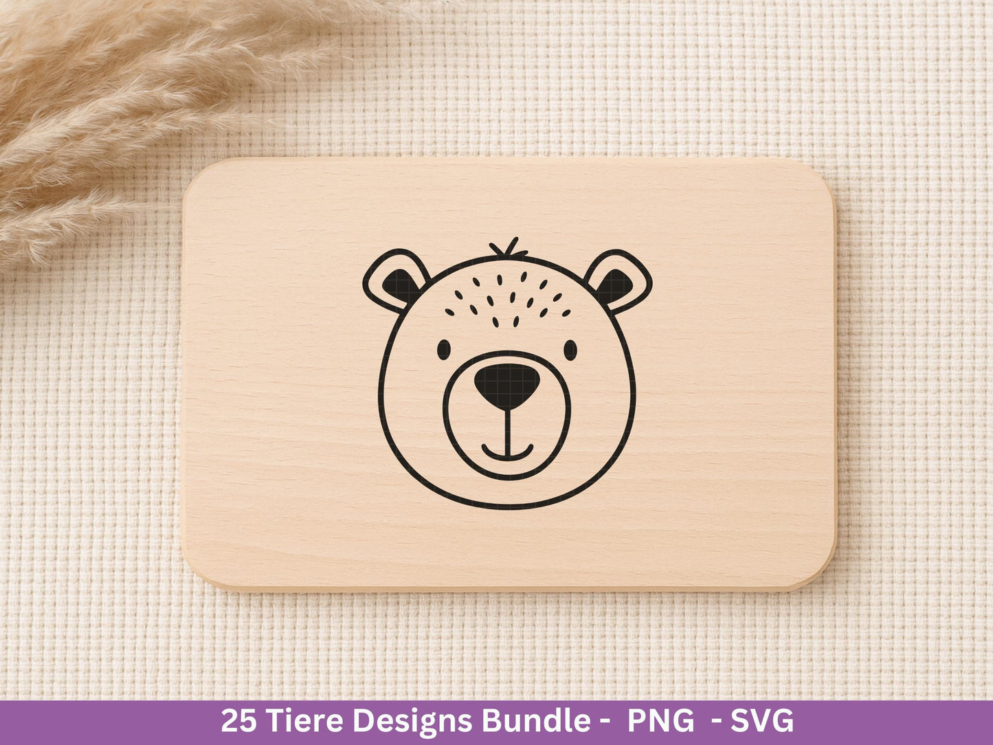 Niedliche Tiere SVG Bundle – Plotterdatei & Laserdatei | Waldtiere | Safari Tiere | Kawaii Tiergesichter Clipart | Kinder Geschenkidee Holz