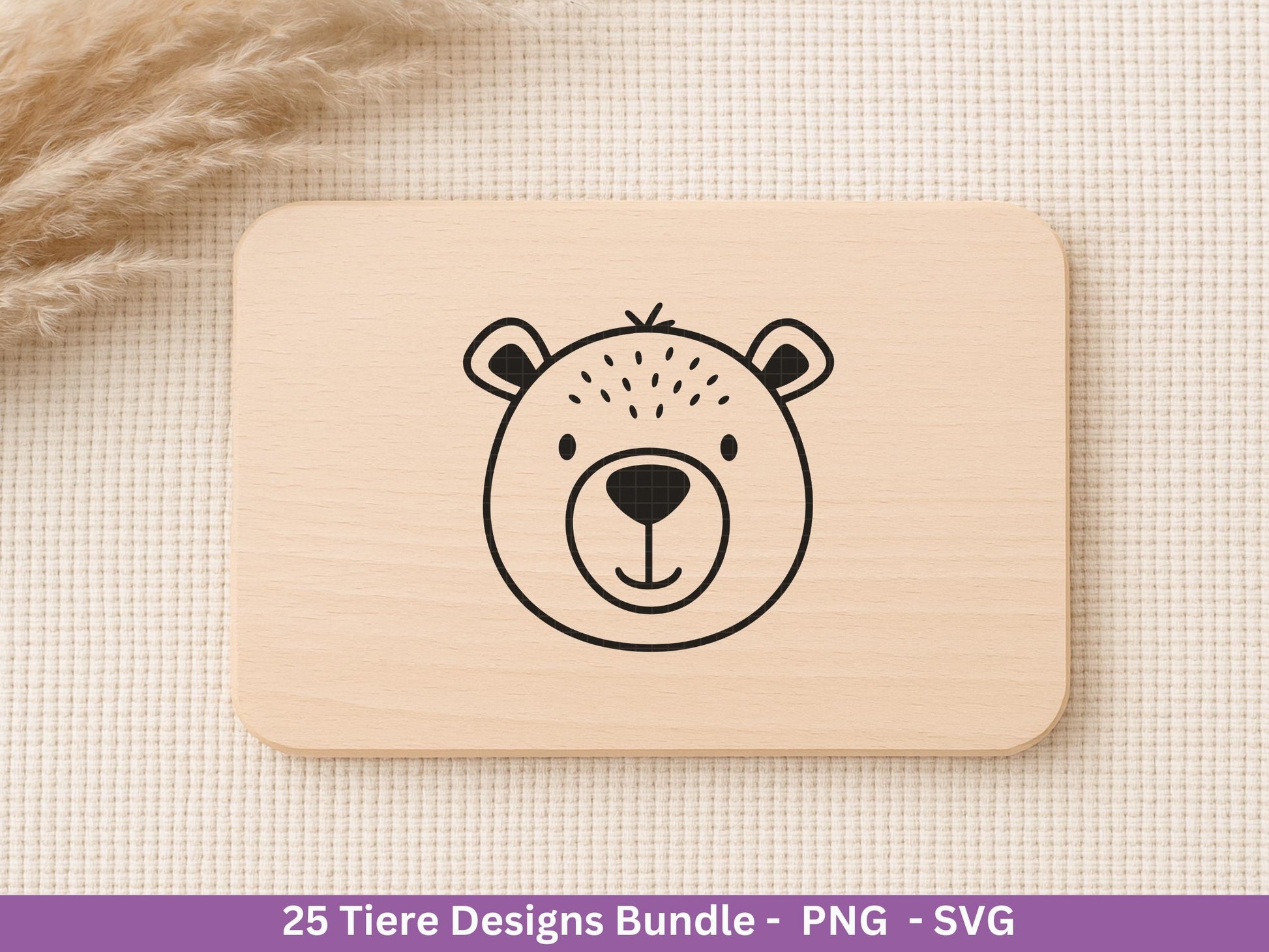 Niedliche Tiere SVG Bundle – Plotterdatei & Laserdatei | Waldtiere | Safari Tiere | Kawaii Tiergesichter Clipart | Kinder Geschenkidee Holz