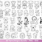Line Art Tiere SVG Bundle – Handgezeichnete Wald und Safari Tiere, Kawaii Kinder Clipart, Plotterdatei & Lasergravur Geschenkidee Cricut