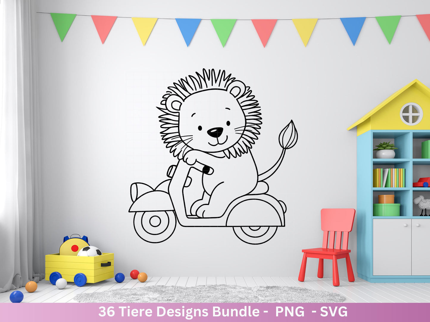Line Art Tiere SVG Bundle – Handgezeichnete Wald und Safari Tiere, Kawaii Kinder Clipart, Plotterdatei & Lasergravur Geschenkidee Cricut