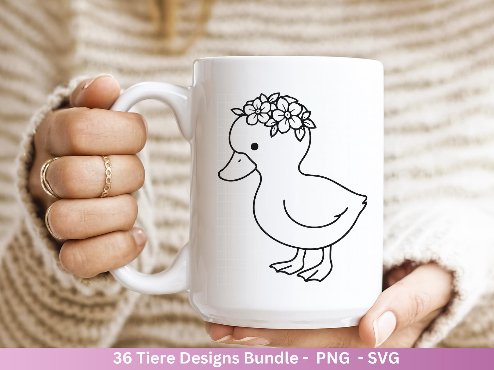 Line Art Tiere SVG Bundle – Handgezeichnete Wald und Safari Tiere, Kawaii Kinder Clipart, Plotterdatei & Lasergravur Geschenkidee Cricut