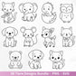 Line Art Tiere SVG Bundle – Handgezeichnete Wald und Safari Tiere, Kawaii Kinder Clipart, Plotterdatei & Lasergravur Geschenkidee Cricut