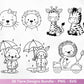 Line Art Tiere SVG Bundle – Handgezeichnete Wald und Safari Tiere, Kawaii Kinder Clipart, Plotterdatei & Lasergravur Geschenkidee Cricut