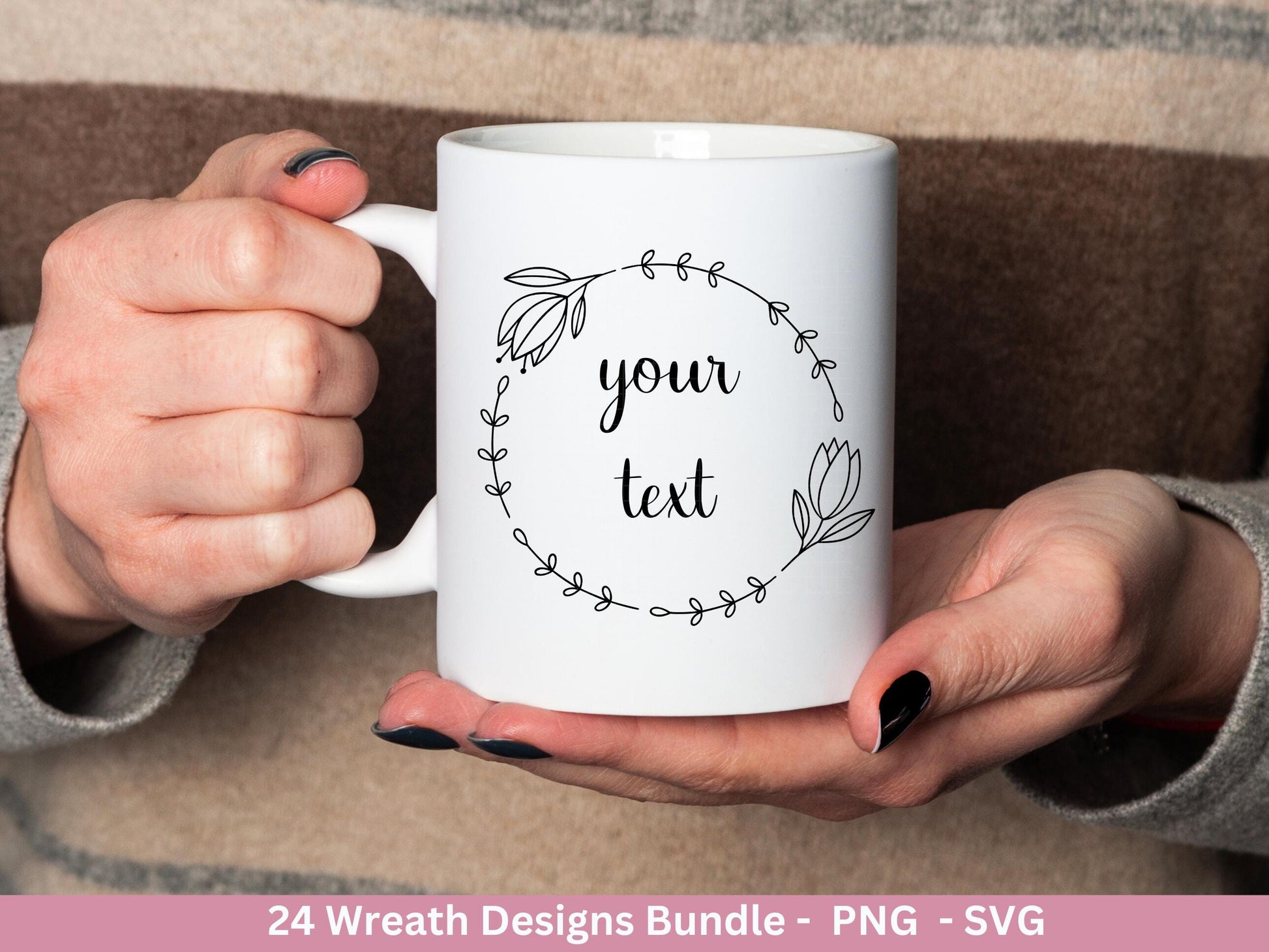 Blumenkranz Plotterdatei Bundle – 24 Kränze SVG & PNG | Lorbeerkranz Monogramm | Cricut Clipart | Laserdatei Holz Gravur Rahmen Deko DIY