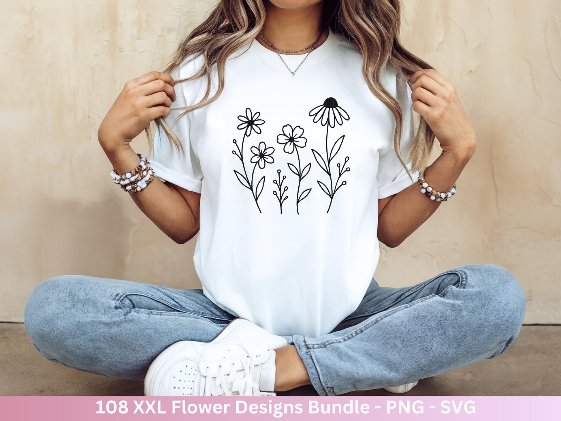 Plotterdatei Blumen SVG Bundle – Florale Designs | Wildblumen & Blätter | Cricut | Laserdatei | Pusteblume Clipart PNG Botanisch Frühling