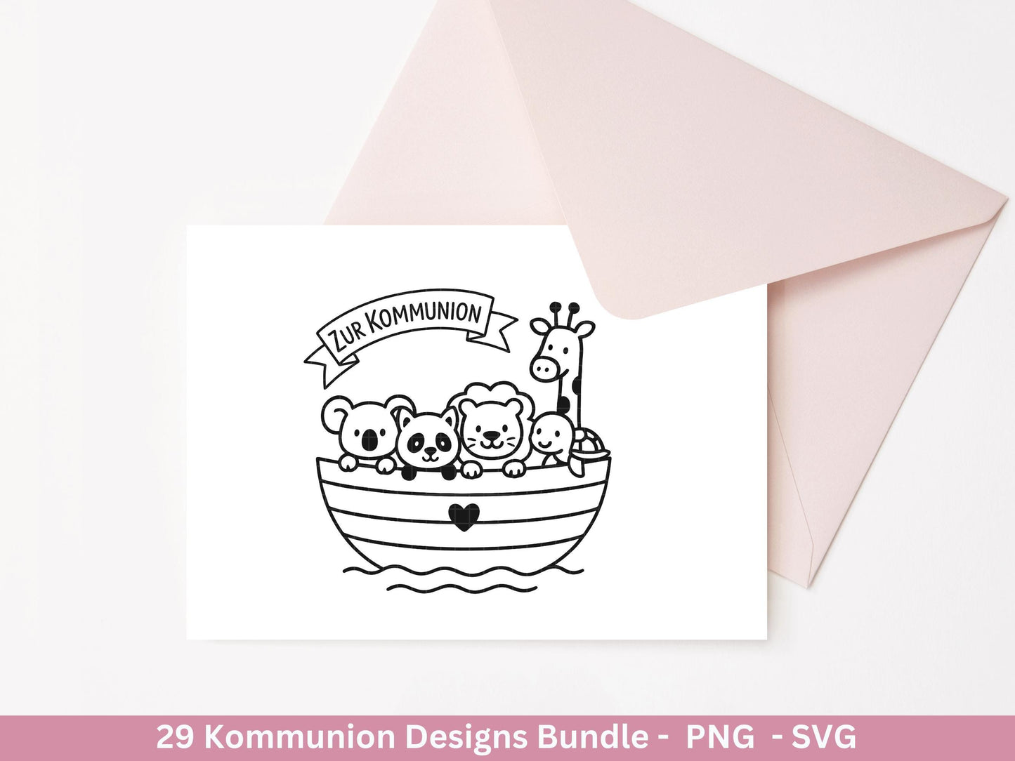Plotterdatei Kommunion Bundle – 29 Designs SVG & PNG | Kommunion Geschenk Einladung | Taufe Laserdatei | Cricut Deko Christlich Clipart