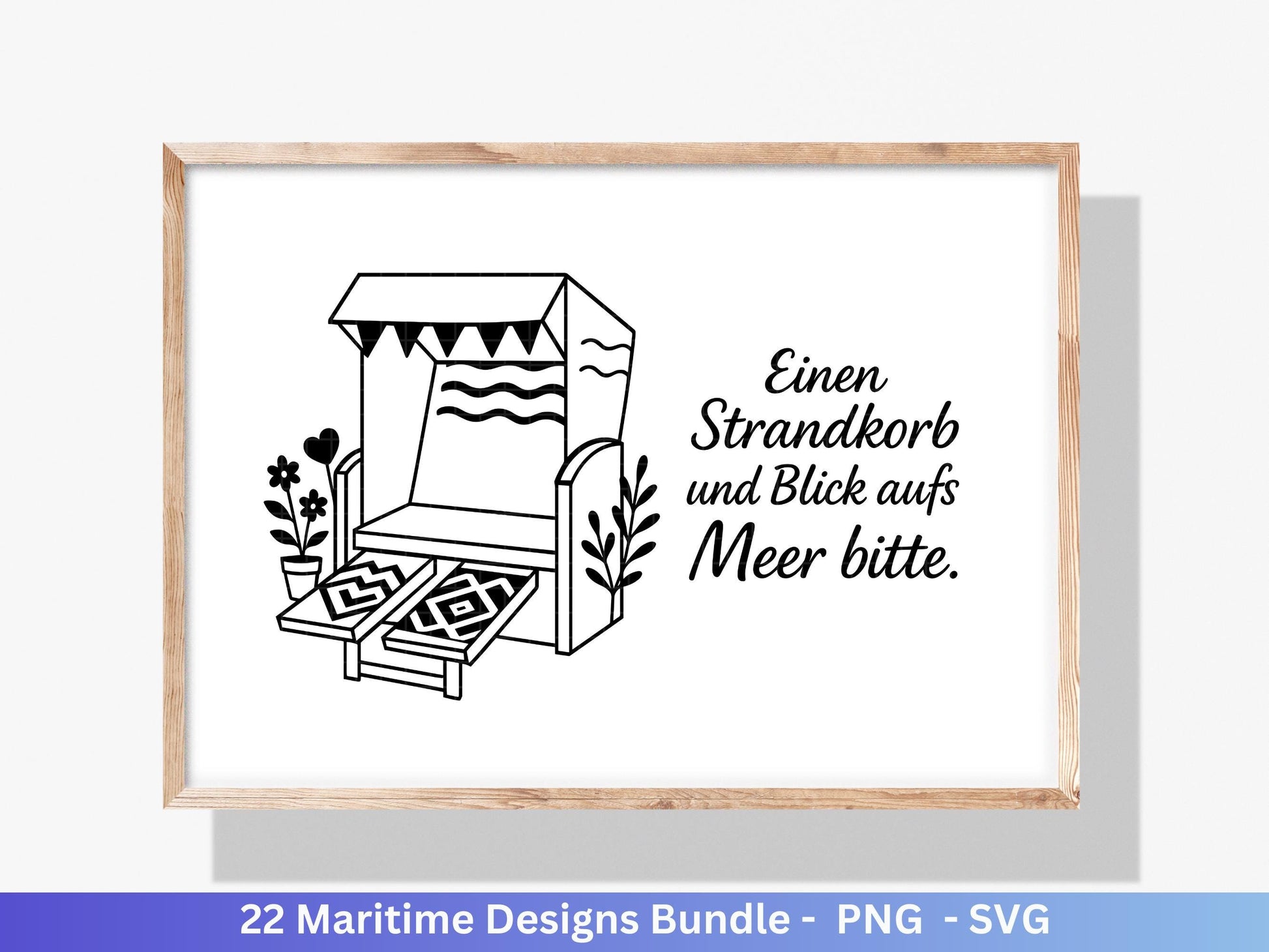 Maritim SVG Bundle | Plotterdatei Laserdatei | Moin Küstenkind Sprüche | Nordsee Ostsee Meer | Anker Möwen Strandkorb | Cricut Silhouette