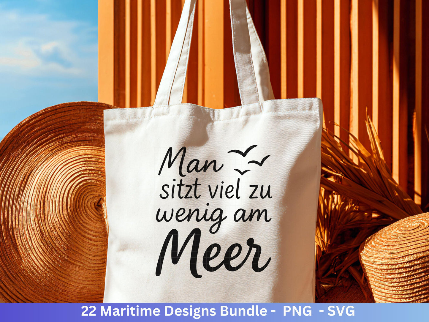 Maritim SVG Bundle | Plotterdatei Laserdatei | Moin Küstenkind Sprüche | Nordsee Ostsee Meer | Anker Möwen Strandkorb | Cricut Silhouette