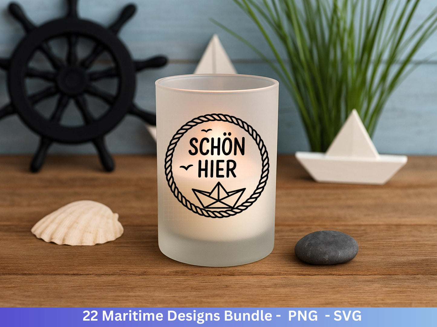 Maritim SVG Bundle | Plotterdatei Laserdatei | Moin Küstenkind Sprüche | Nordsee Ostsee Meer | Anker Möwen Strandkorb | Cricut Silhouette