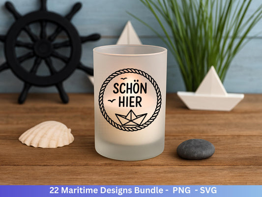 Maritim SVG Bundle | Plotterdatei Laserdatei | Moin Küstenkind Sprüche | Nordsee Ostsee Meer | Anker Möwen Strandkorb | Cricut Silhouette