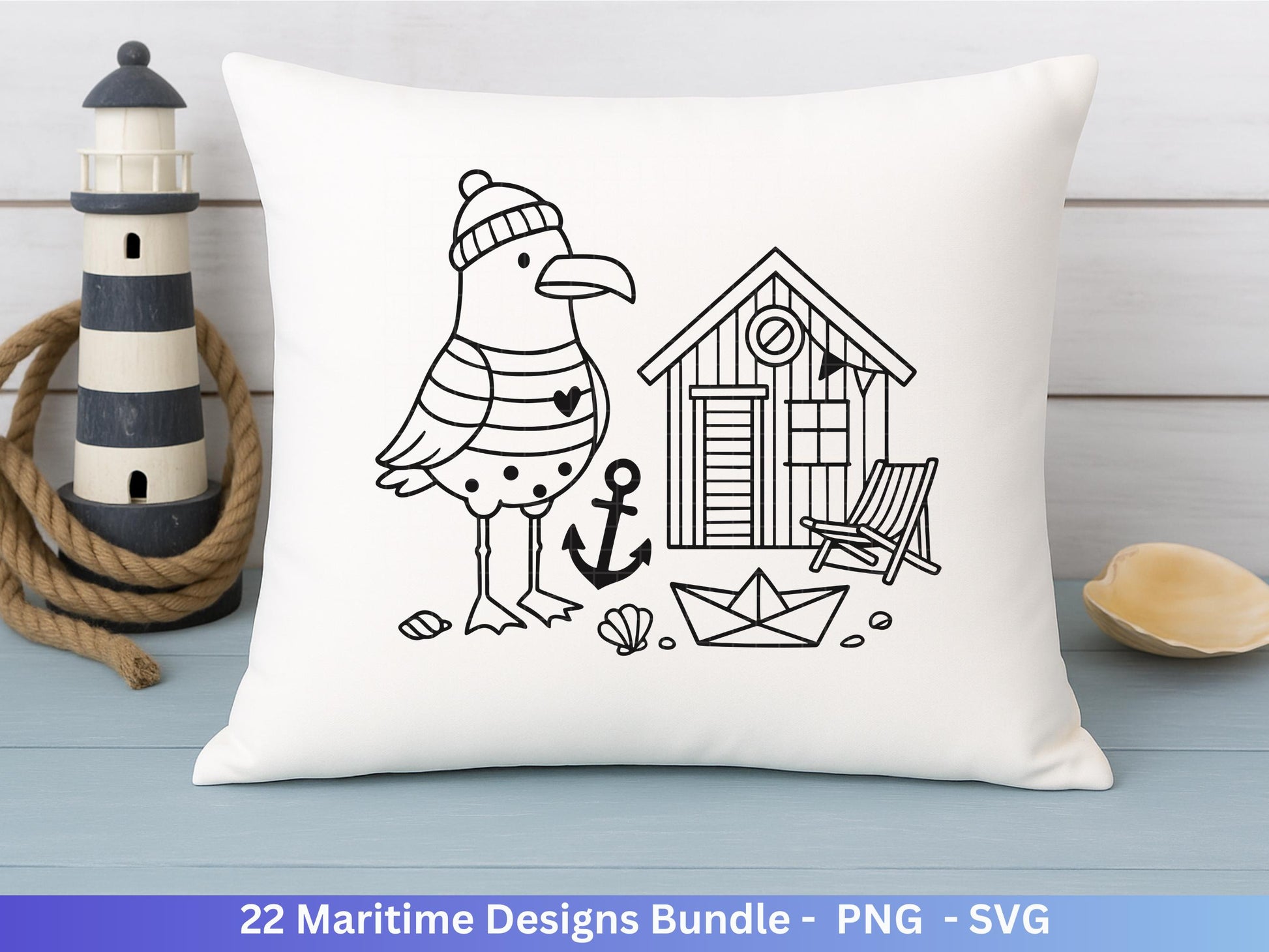 Maritim SVG Bundle | Plotterdatei Laserdatei | Moin Küstenkind Sprüche | Nordsee Ostsee Meer | Anker Möwen Strandkorb | Cricut Silhouette
