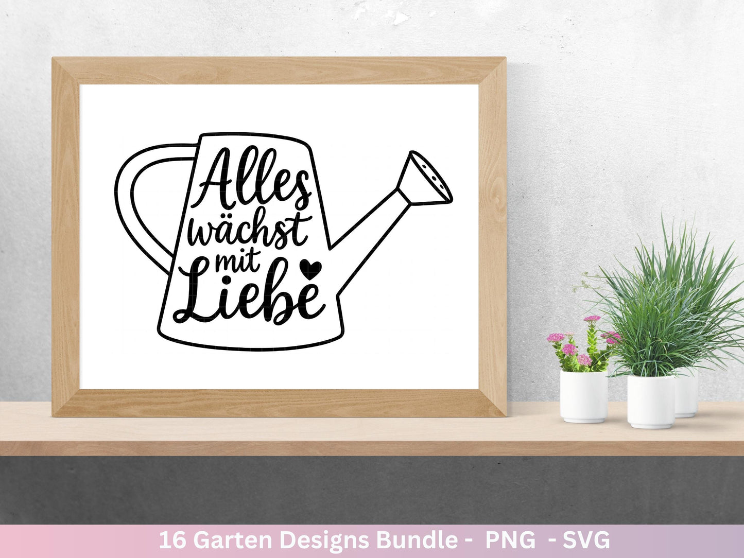 Garten Plotterdatei Bundle – Frühling SVG | Gartenliebe Sprüche | Schubkarre Gießkanne Blumen | Gartendeko Laserdatei | Cricut Silhouette
